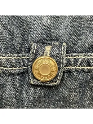 Vintage 1990s David Bitton Blue Denim Sleeveless Button Up Top thumbnail 6