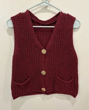 SHEIN maroon vest  thumbnail 1