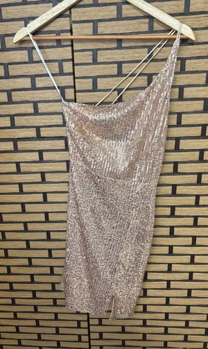 Hello Molly Bronze One Shoulder‎ Dress Size Small thumbnail 1