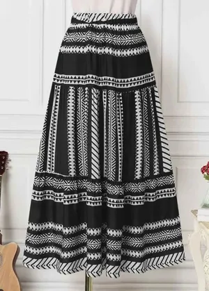 Black & White Maxi Skirt Size L thumbnail 1