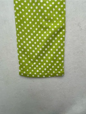 Coldwater Creek Women's Green White Polka Dot Cotton Blend Skinny Pants Size 4 thumbnail 6