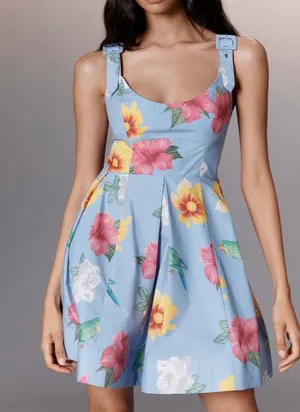Anthropologie Maeve Scoop-Neck Printed Mini Dress, Size XXS thumbnail 1