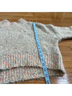 Free People Stardust Pullover Mock Neck cropped fussy soft warm Sz XS oversized thumbnail 8