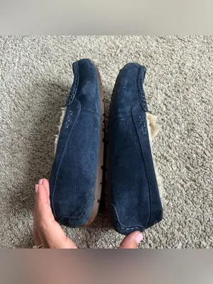 UGG Ansley Charm Loafers Slippers Navy Suede Shearling Size 8 thumbnail 9
