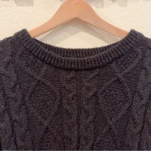 Jacquie The Label RENF Cable Knit Faux Layered Side Tie Black Sweater Pullover thumbnail 5