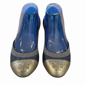 Tory Burch Gold/Brown Leather Scrunch‎ Ballet Flats Size 8.5 thumbnail 2
