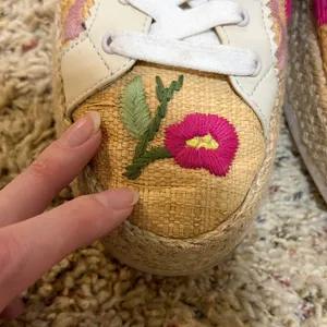 Dolce Vita Azalia Floral Embroidered Woven Raffia Sneakers Size 8.5 thumbnail 14