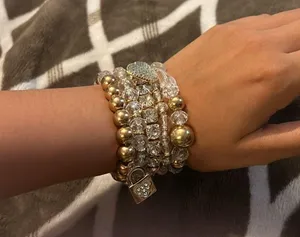 Cute 5 pc Wrap Bracelet Set Gold thumbnail 2