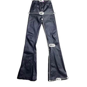 Edikted Black Coated Flare Jeans High‎ Waisted Bell Bottom Pants Juniors Small thumbnail 3