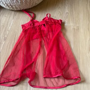 Adore Me Red Mesh Chemise with Satin Bow thumbnail 4