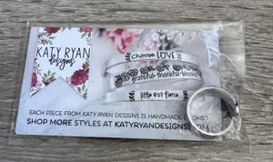 Katy Ryan Designs Silvertone Faith Cross Bypass Ring‎ Handmade One Size Z393 thumbnail 1