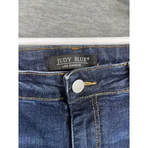 Judy Blue Distressed Denim Shorts Dark Wash Cuffed Bermuda XL thumbnail 6