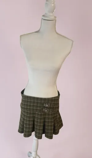 Forever 21 Plaid brown & green skater skirt thumbnail 1