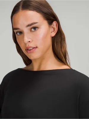 Lululemon NWT Back in action Long Sleeve Black Dress Oversized Size 6 thumbnail 4