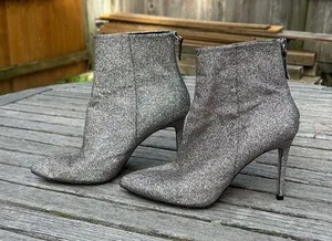 Steve‎ Madden Carey Silver rainbow Glitter Ankle-High boots size 8.5 thumbnail 1
