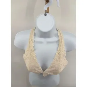 PINK Victoria's Secret Halter Lace Bralette Ivory Strappy Size M thumbnail 5
