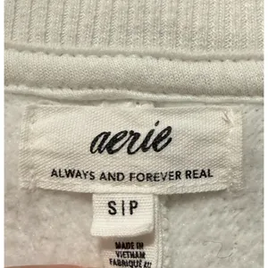 Aerie Cardi Bomber Fleece Sweatshirt Oversized Women Sz S White Boho Sweater thumbnail 3