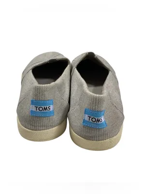 TOMS Classic Slip On Shoes Gray Textured Canvas Women’s Size 7.5 Casual Flats thumbnail 4