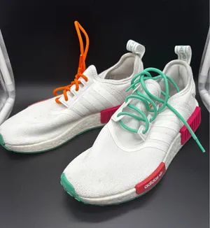 Adidas NMD_R1 Sneakers Womens 8.5 White Pink GZ4864 Mismatched Laces Boost thumbnail 1
