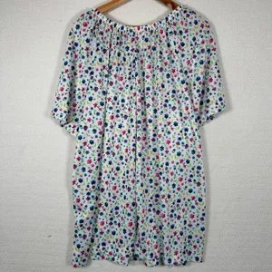 Vintage 1X Joro Womens Blouse Hawaiian MuuMuu Peasant Top Short Sleeve Floral‎ thumbnail 7