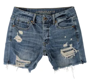 American Eagle Tomgirl Distressed‎ Jean Shorts Womens 00 Blue Denim Button Fly thumbnail 1