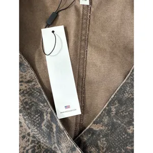 Vigoss Brown Snakeskin Denim Vest Button Front‎ Western Animal Print Womens XL thumbnail 5