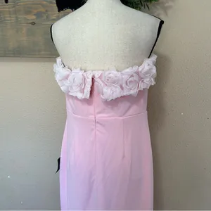 Lulus Fiore Light Pink 3D Rosette Strapless Maxi Dress thumbnail 7