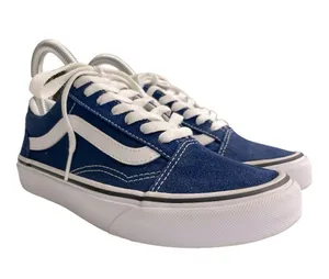 Vans Classic Old Skool Low Top Blueprint Blue Cobalt Suede Lace Tie M 5, W6.5 thumbnail 5