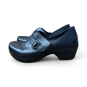 Dansko Tamara Black Leather Buckle Clogs EU 40 US 9.5 10 Comfort Career Shoes thumbnail 7