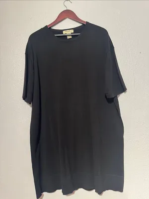 Vintage Eddie Bauer Solid Black Crewneck T-Shirt Womens XL Tall Gorpcore Tee thumbnail 1