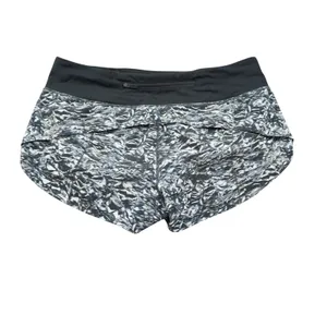 Lululemon Women's Size 8 Speed Up Shorts Black White‎ Abstract Print Running thumbnail 5