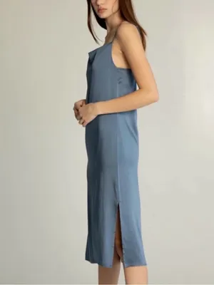 Almina Concept Draped Slip Dress Blue Size M thumbnail 2