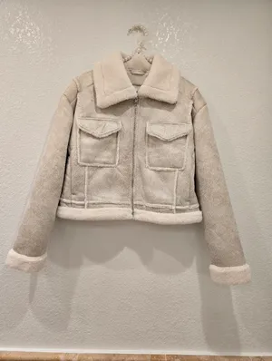 Hollister Faux Shearling Jacket Cream Small thumbnail 2