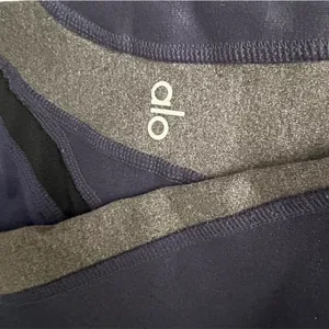 ALO Yoga Blue black and Gray Leggings Moisture-Wicking Comfort thumbnail 5