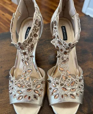 Alex Marie Metallic Embellished Heels thumbnail 1