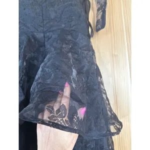 NWT Lulus Glamorous Sweetie Black Burnout Tie-Strap Bustier Midi Dress Formal M thumbnail 7