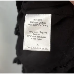 Young Fabulous & Broke Shorts Romper Size Small Black Lace Up Renaissance Gothic thumbnail 8