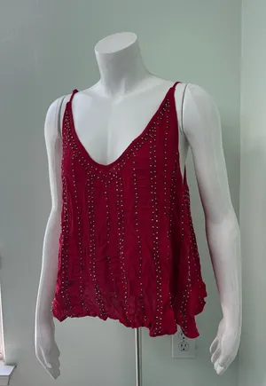 Intimately free people red beaded tank medium thumbnail 1