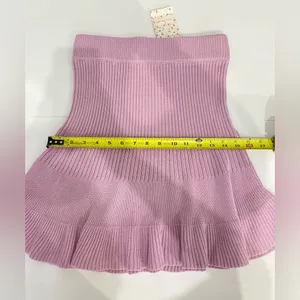 Free People Purple Ribbed Mini Skirt Women’s XS Boho Coquette thumbnail 5