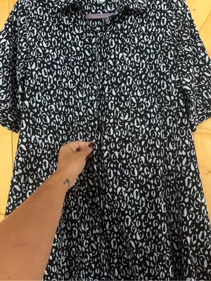 Chico's Zenergy Neema Bungee Hem Shirt Dress Animal Print Pockets Size Small thumbnail 6