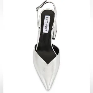 BRAND NEW IN BOX Steve Madden Courtnie Sling Back in Silver, Size 8 thumbnail 4