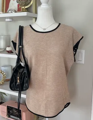 Forever 21 Black Lace-Up Top Size M thumbnail 1