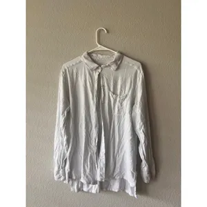 American Eagle Oversized Button Down Shirt 100% Cotton Crinkled Long Sleeve thumbnail 2