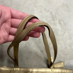 COACH Brown Signature Floral Embroidered Jacquard & Gold Leather Satchel Tote thumbnail 7