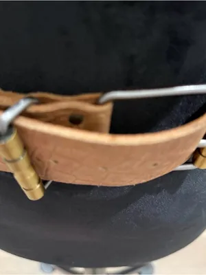 Women’s leather belt with 2 tone buckle thumbnail 3