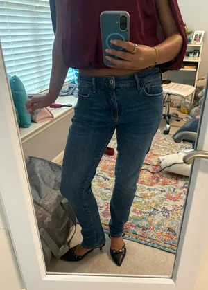 Anthropologie low waisted boyfriend jeans thumbnail 1