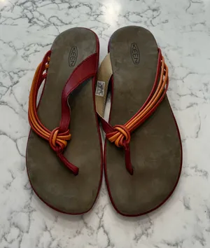 Keen Red Orange Strappy‎ Thong Flip Flop Sandals Shoes Size 8 thumbnail 1