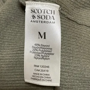 Scotch & Soda Women's Green Ribbed Knit Stitch Trim Sleeveless Tank Top Size M thumbnail 5