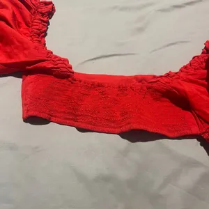 Weworewhat Coco Solid Obe Ruby Red Top Womens Sexy Cropped Xs thumbnail 9