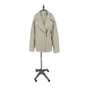 Runaway The Label Women's Off Duty Jacket Moto Fleece Ivory 10 thumbnail 6